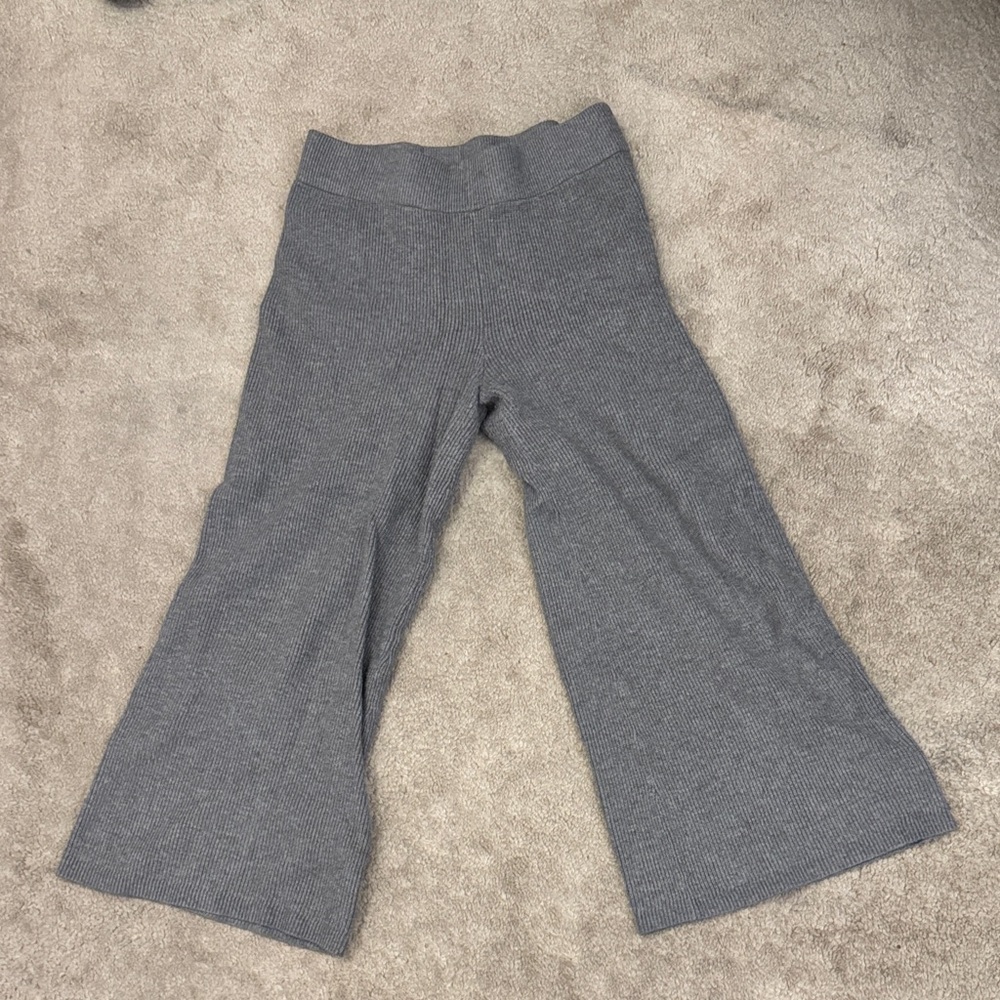 Cozy Gray Kids Knit Bottoms